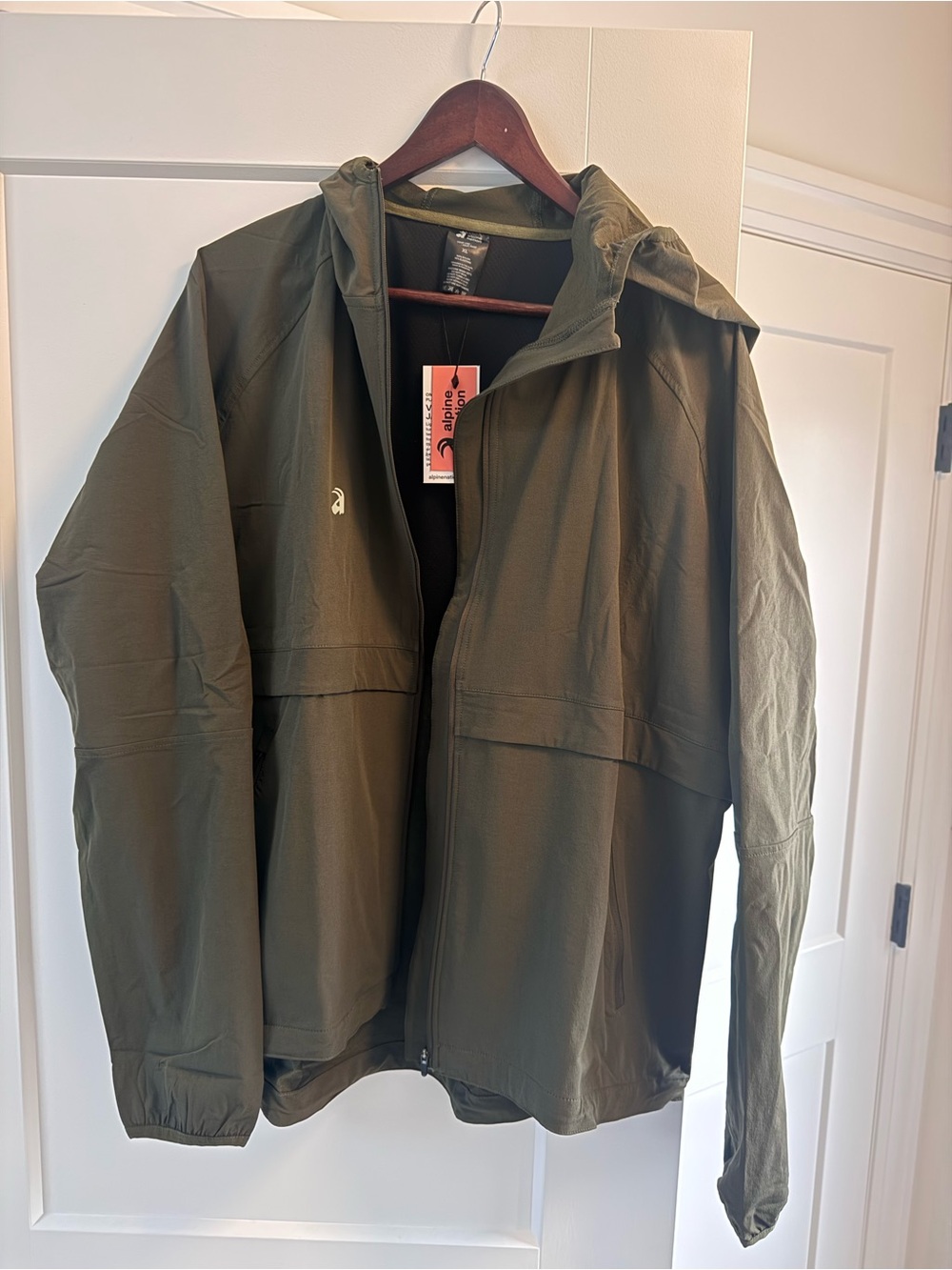 Women’s  Olive Green Lightweight Hooded Jacket by Alpine Nation